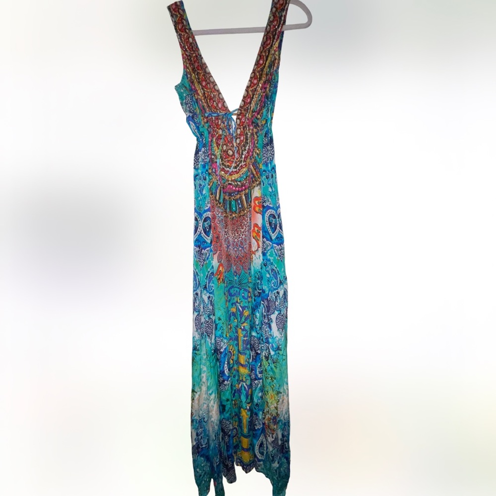 Narcisa Lang dress size M 💯 silk viscose - Picture 5 of 16